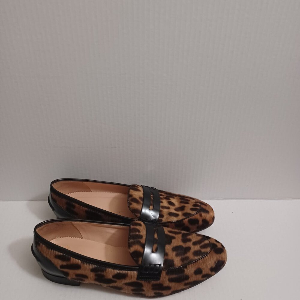 J.CREW ACADEMY LOAFERS IN LEOPARD CALF HAIR SIZE 7.5 - Picture 11 of 16